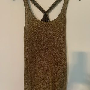 VEUC Sz Medium Express Gold shimmer gathered back classy tank/camisole.